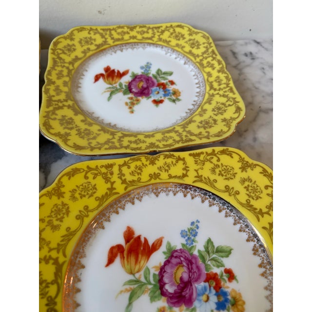 Omeco Czechoslovakia Porcelain Hand, Painted Paint Plates For Sale - Image 4 of 5