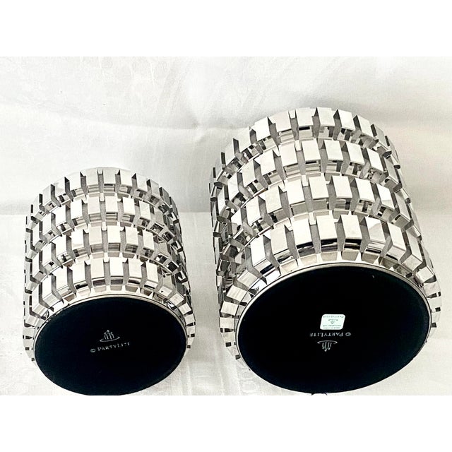 Late 20th Century Y2k Glamour to Your Tabletop With This Striking Pair of Party Lite "Enchanted Linear" Candle Holders For Sale - Image 14 of 16