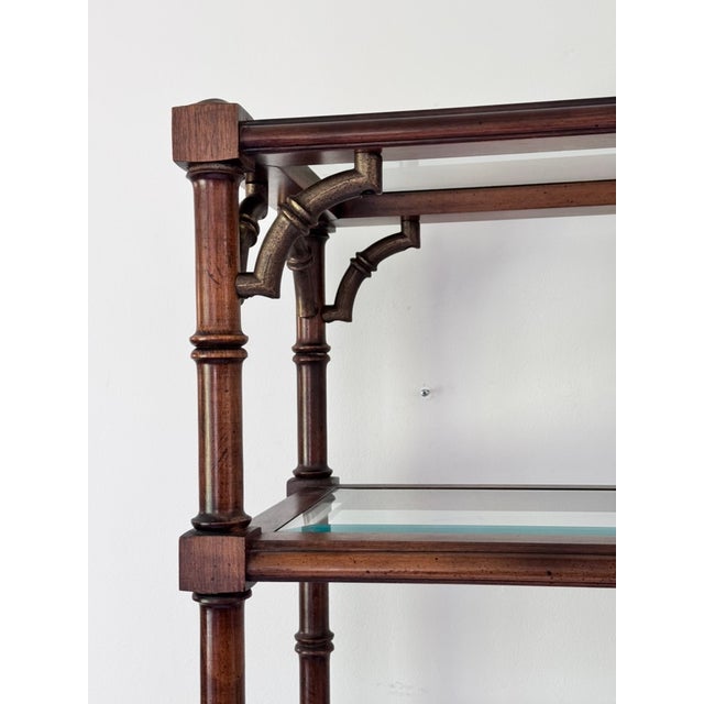 Wood 1970s Faux Bamboo Etagere by Lane For Sale - Image 7 of 18