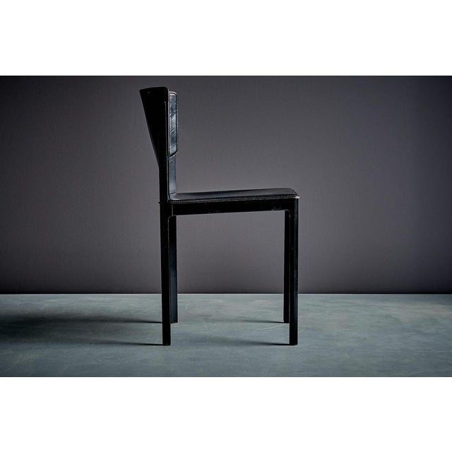 Black Leather Chairs by Tito Agnoli for Matteo Grassi, Italy, 1980s, Set of 2 For Sale - Image 6 of 15