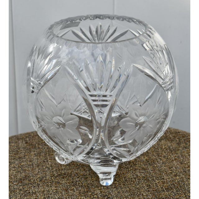 Vintage Irena Heavy Cut Crystal Round Footed Bowl For Sale - Image 12 of 13
