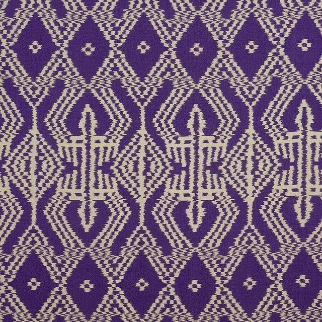 Sample- Schumacher Asaka Ikat Fabric in Violet For Sale