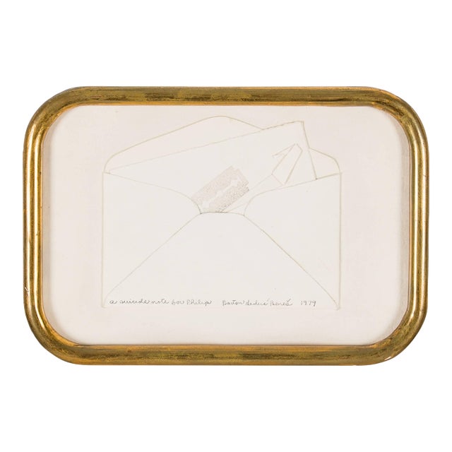Barton Lidice Benes, Suicide Note, Framed Conceptual Art Piece Assemblage Collage For Sale