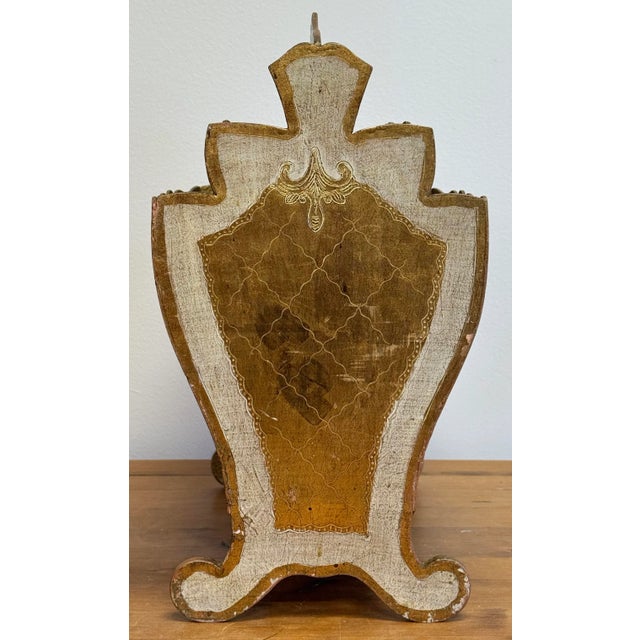 Gold Vintage Italian Florentine Magazine Rack For Sale - Image 8 of 12