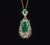 Art Deco Late 20th Century Gia Natural 4.10Cts Emerald Diamond Solid 18k Gold Pendant Necklace For Sale - Image 3 of 15