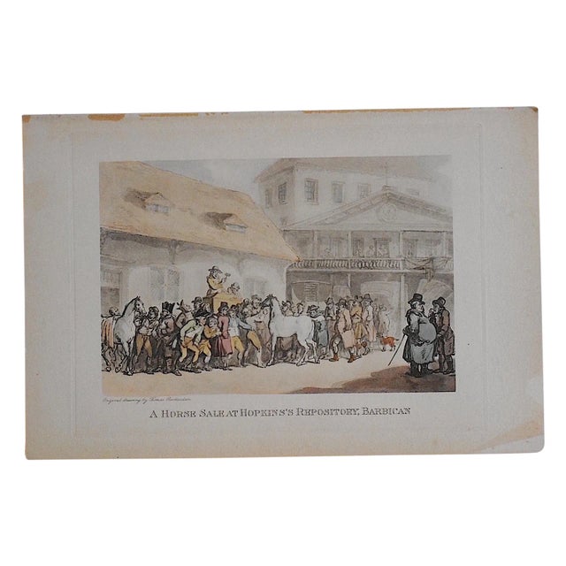 English Antique Engraving - Horses For Sale - Image 3 of 3