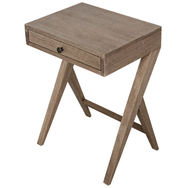 Noir NOIR Peter Side Table in Washed Walnut For Sale - Image 4 of 9