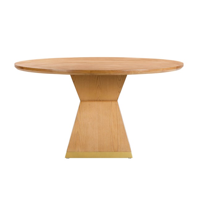Nolan Natural Wood Round Dining Table For Sale - Image 4 of 8