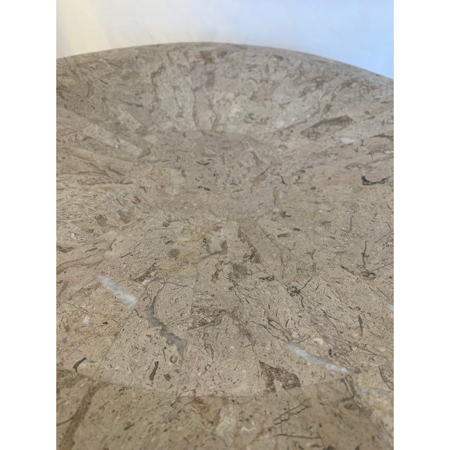 80s Maitland Smith Tessellated Stone Centerpiece Bowl on Pedestal For Sale - Image 10 of 11