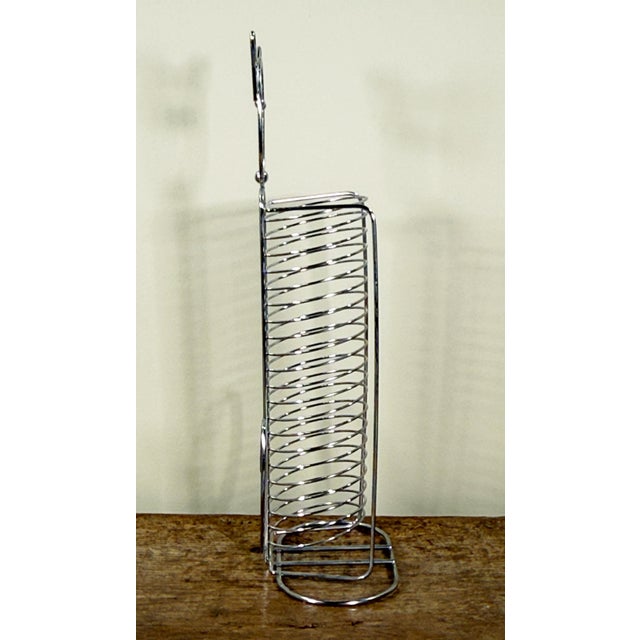 c.1990's Chrome Wire Cat Shaped CD Case Storage Rack For Sale - Image 4 of 6