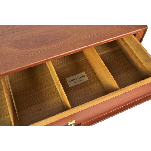 1960s Vintage Mid-Century Modern Mahogany Widdicomb Dresser Professionally Restored For Sale - Image 9 of 12
