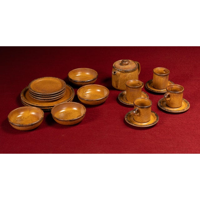 1970s Vintage 20-Piece McCoy Pottery "Canyon Mesa" Dinner & Tea Set For Sale - Image 5 of 13