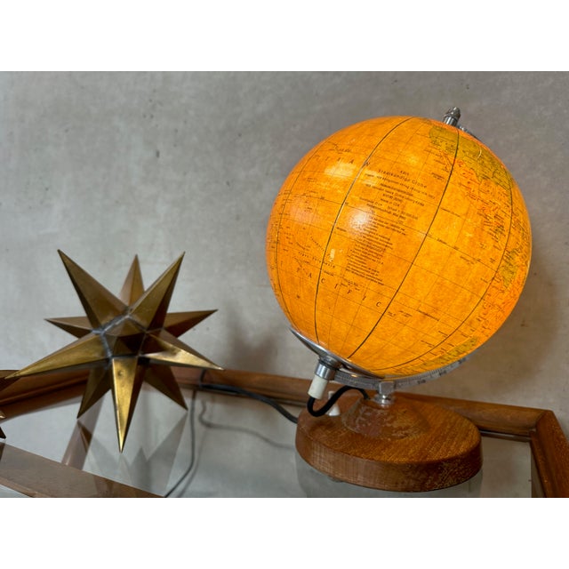 Vintage Illuminated Glass Globe, 1980 For Sale - Image 4 of 13