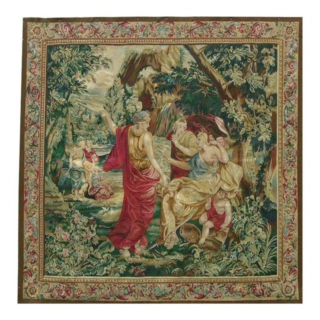 Red 1990s Late 20th Century Vintage Wool Tapestry For Sale - Image 8 of 9