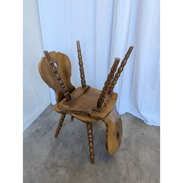 Vintage Tyrolean Heart Cutout Wooden Dining Chairs, 1970s, Set of 6 For Sale - Image 16 of 18
