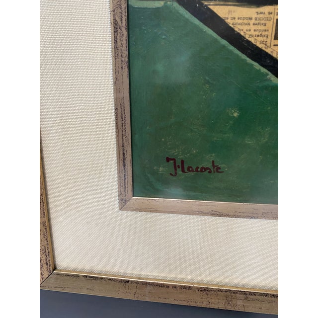 French 1956 Cubist Guitar Painting For Sale - Image 3 of 13