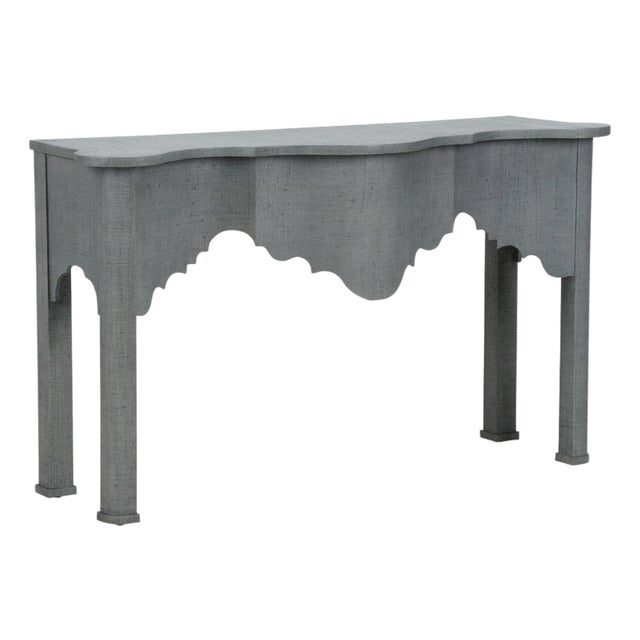 Kensington Raffia Console - Blue Gray For Sale