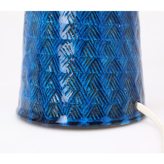 Blue Ceramic Table Lamp by Nils Kähler for Kähler, 1960s For Sale - Image 6 of 12