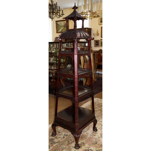 Kindel Furniture Kindel Varney & Sons Chinese Chippendale Etagere Pagoda Vitrine For Sale - Image 4 of 18