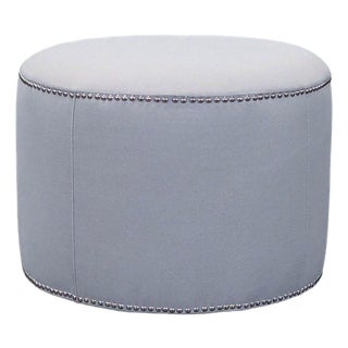 Safavieh Florentine Beige Linen Ottoman For Sale