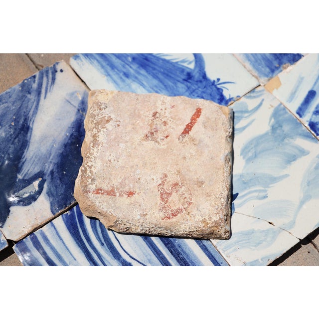 Blue Antique Set of 8 Baroque Portuguese Tiles, 18th Century Blue & White Scenic and Figural Details For Sale - Image 8 of 8