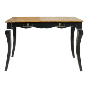Rustic Raw Plank Black Curve Legs Console Writing Desk Table