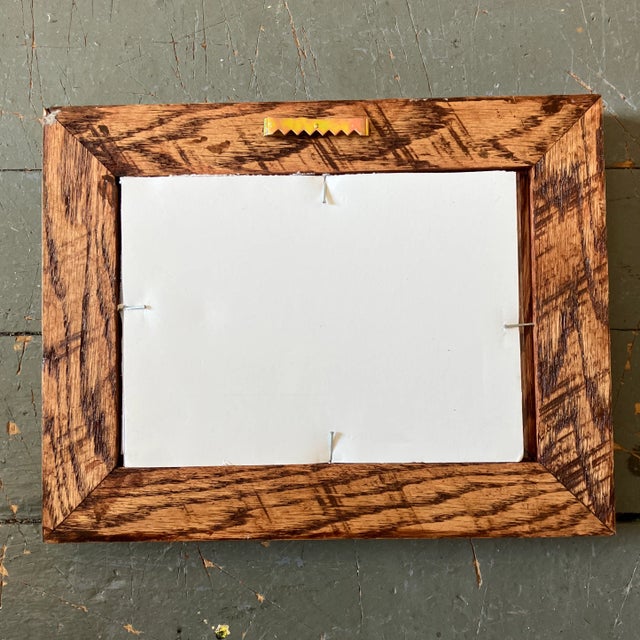 Abstract 1970’s Modernist Abstract Female Nude Ink Drawing Vintage Oak Frame For Sale - Image 3 of 4