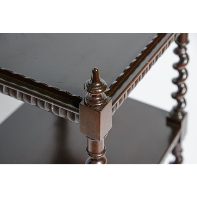 English Three Tier Ebonized Barley Twist What Not Etagere For Sale In West Palm - Image 6 of 8