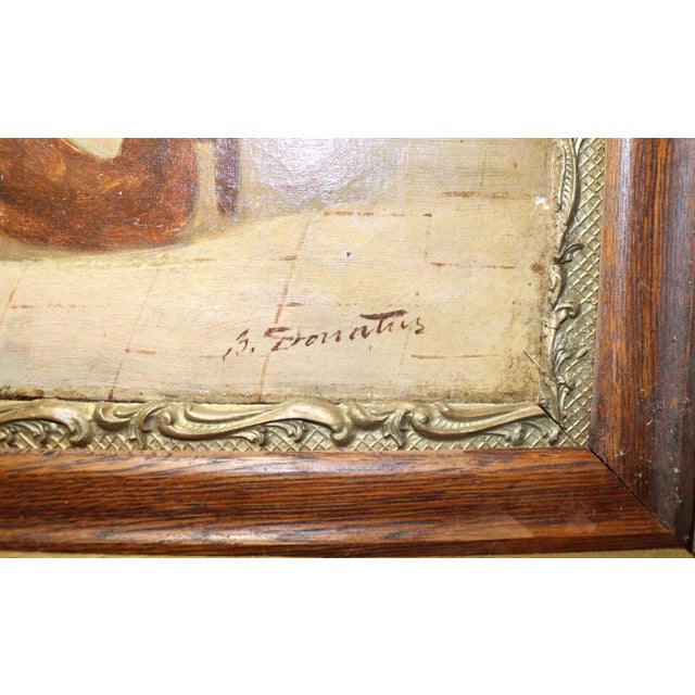 Realism Antique 1800's Original Donatus Buongiorno Oil Painting Grandparents Baby Canvas For Sale - Image 3 of 12