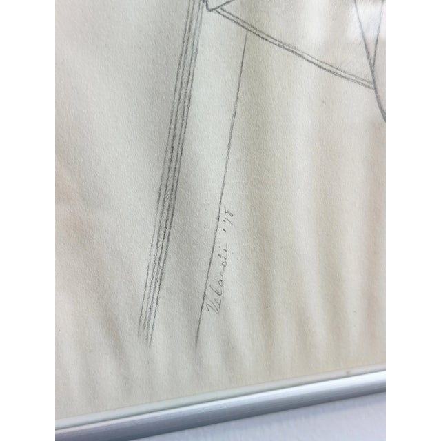 Vintage Quartet of Graphite on Paper Shirt Illustrations, a Set, Circa 1978 For Sale - Image 10 of 17