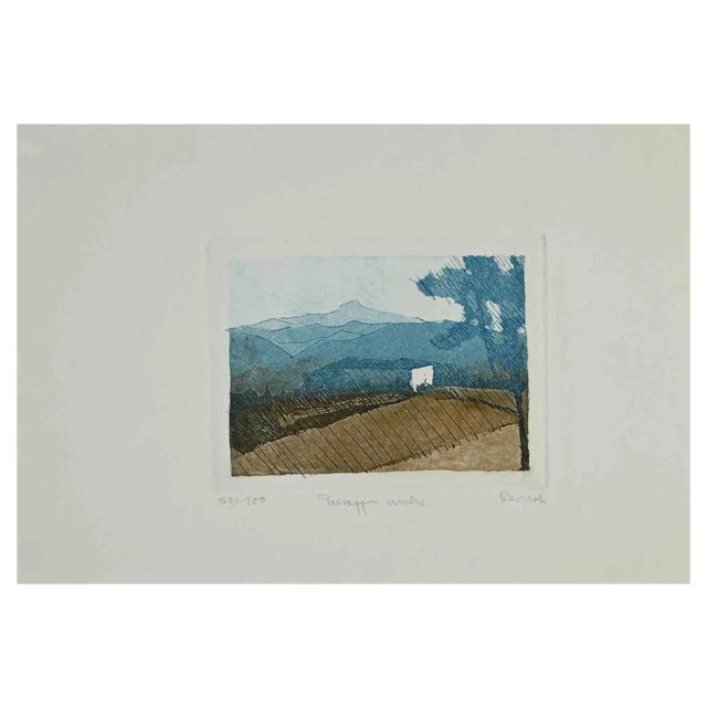 Diego Donati, Paesaggio Urbano, Etching, 1950s For Sale
