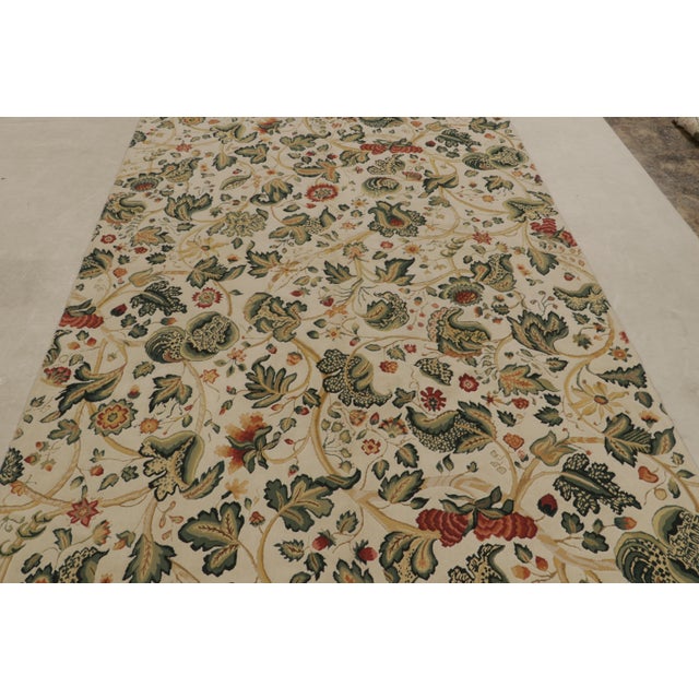 Traditional Rug & Kilim’s European Style Flatweave Rug in Cream With Floral Patterns ‘Tudor’ For Sale - Image 3 of 7