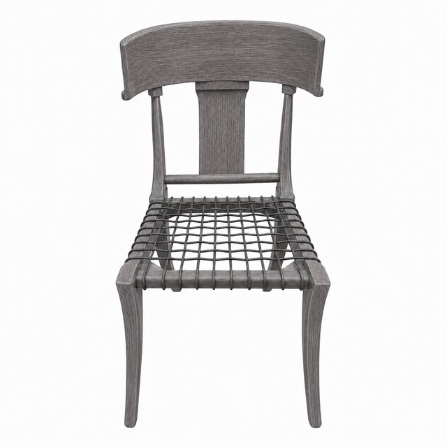 Klismos Dining Chairs Set of 6- Grey Ceruse For Sale - Image 4 of 4