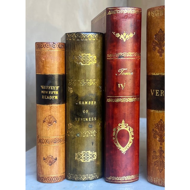 1960s Vintage Italian Leather Bookends-Set of 2 For Sale - Image 5 of 13