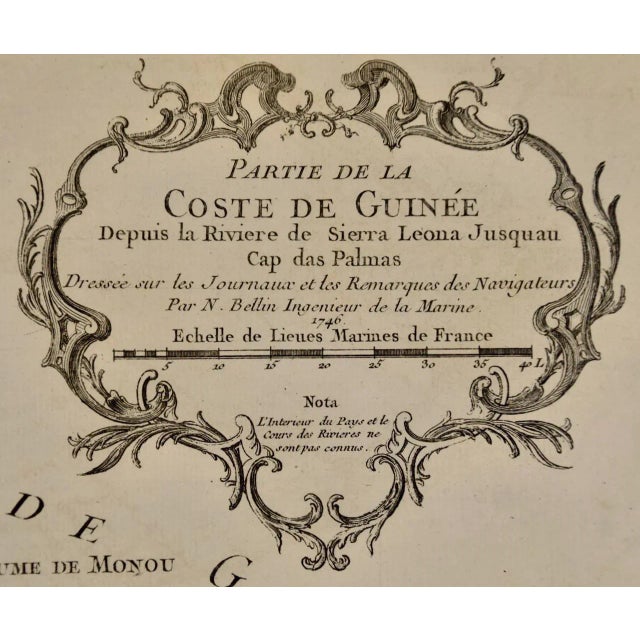 This is a Jacques Bellin copper-plate map entitled "Partie de la Coste de Guinee Dupuis la Riviere de Sierra Leona Jusquau...