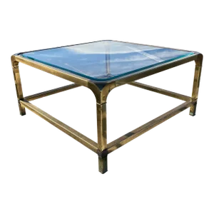 Brass & Glass Waterfall Coffee Table From Mastercraft