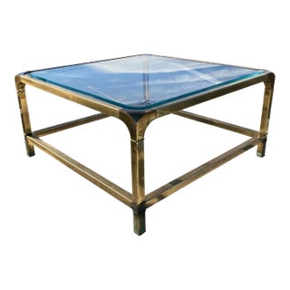 Mastercraft Brass Waterfall Coffee Table For Sale