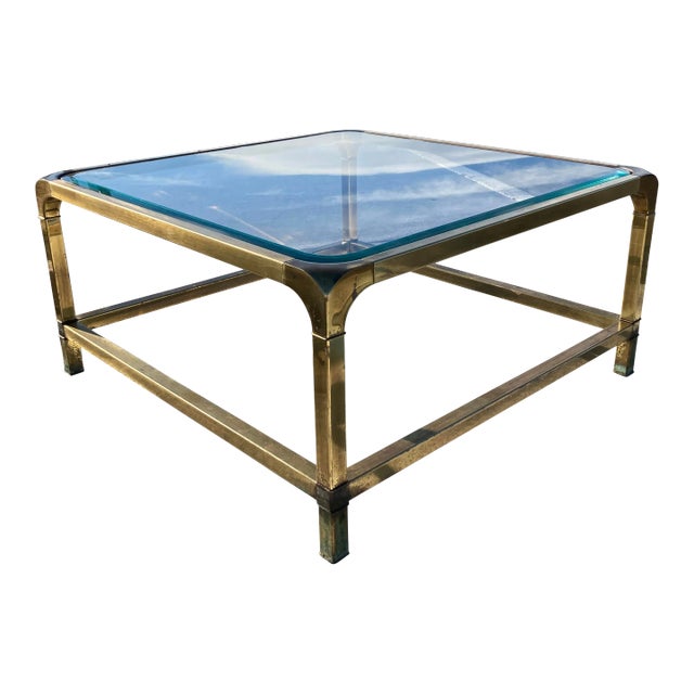 Mastercraft Brass Waterfall Coffee Table For Sale