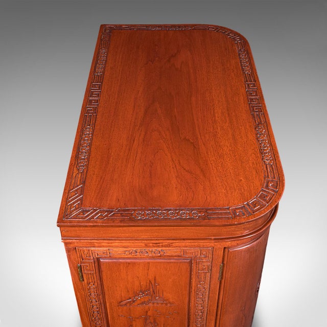 Brown Vintage Cocktail Cabinet, Hong Kong, Counterweighted Dry Bar, Mid Century, 1960 For Sale - Image 8 of 12