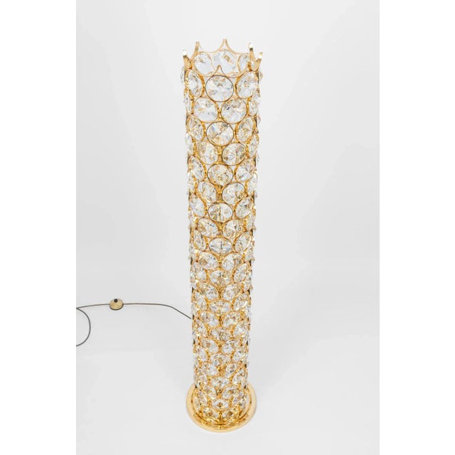 Gilt Jewel Floor Lamp in the style of Sciolari attributed to Palwa, Germany, 1960s For Sale - Image 3 of 12