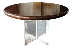 Vladimir Kagan Walnut and Acrylic Custom Dining Table - 102 Inches