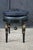 Wood Mid Century Regency Style Ebonized Gold Painted Upholstered Stool Pouf Bench For Sale - Image 7 of 18