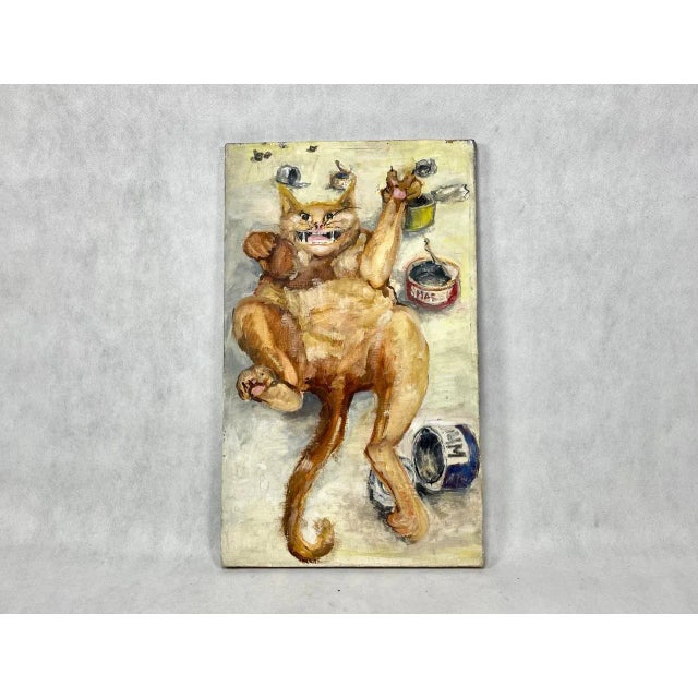 Andrzej Wróblewski, Pop Art Cat, 1960s, Oil on Canvas For Sale - Image 4 of 10