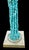 Textile Hand Strung Simulated Turquoise Strands Table Lamp With Linen Shade For Sale - Image 7 of 11