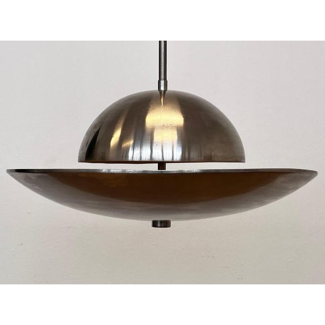 Vintage Bauhaus Pendant Light in Chrome, 1930s For Sale - Image 4 of 10