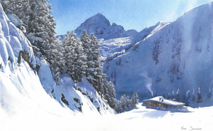 Michal Suffczynski, Alpe Cermis Mountain Landscape, 2024, Watercolor