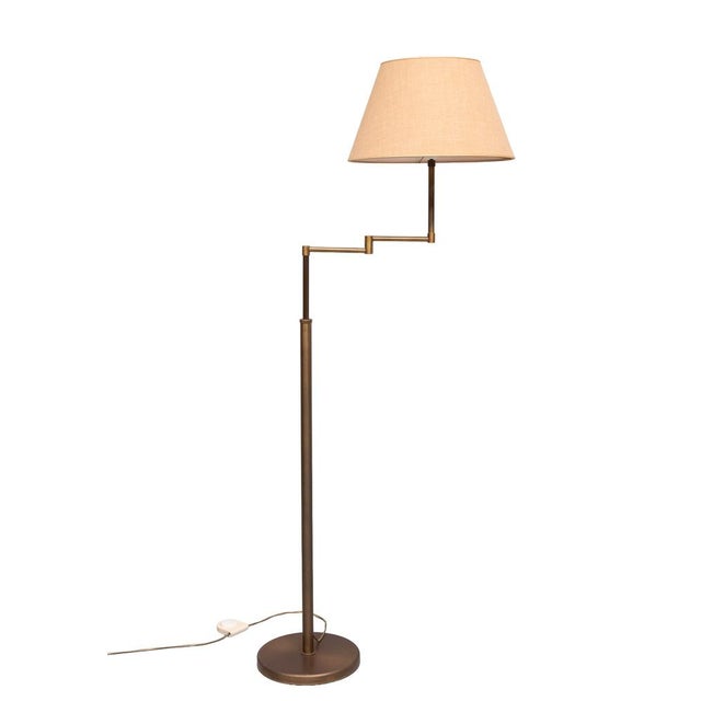1980s Swing Arm Library Floor Lamp from Steinhauer, Germany, 1980s For Sale - Image 5 of 8