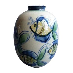 Hand-Painted Ceramic Vase by V.Heintz, 1950s