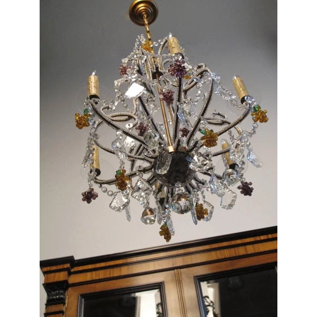Italian Beaded Glass Chandelier For Sale - Image 9 of 9