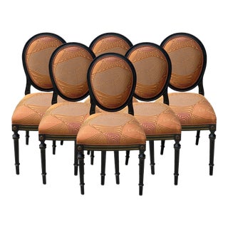Belgium, Early 20th Century Louis XVI Wood Reupholstered Round Back Dining Chairs – Set of 6 For Sale